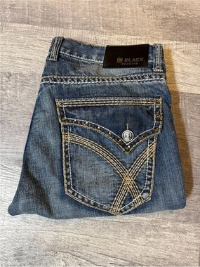 CJ Black Premium Men’s Slim Straight Denim Jeans - Blue Wash Distressed
